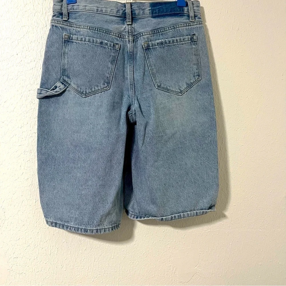RSQ Vintage Y2K Baggy Jorts Bermuda Denim Cargo Carpenter Shorts Sz 25 EUC
